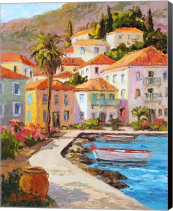 Framed Greece's Golden Light Print