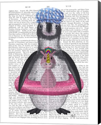 Framed Penguin Unicorn Rubber Ring Book Print Print