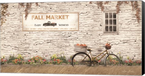 Framed Fall Market with Bike Print