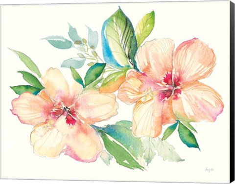 Framed Pastel Garden Hibiscus Print