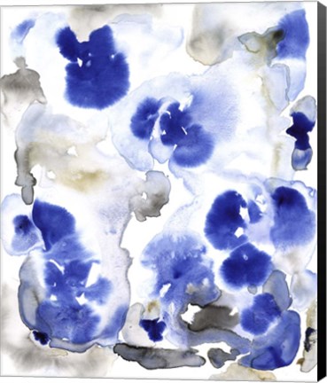 Framed Blue Pansies I Print
