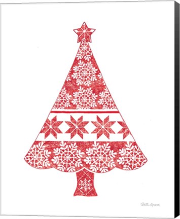 Framed Nordic Holiday Christmas Tree Print