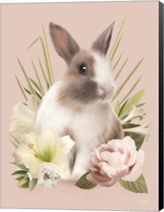 Framed Easter Bunny Floral Print