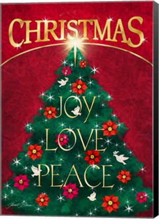 Framed Joy Love and Peace Tree Print