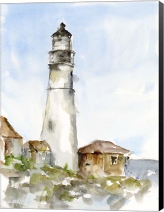 Framed Plein Air Lighthouse Study I Print