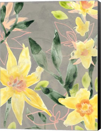 Framed Narcissus Fresco I Print