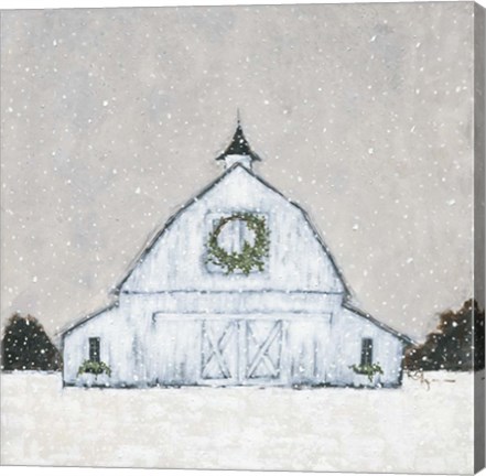 Framed Christmas Snowy Barn Print