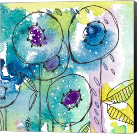 Framed Splash of Watercolor Floral Print