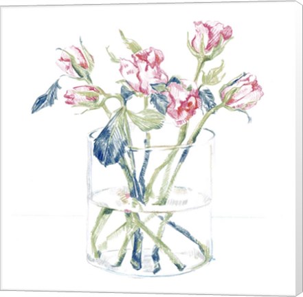 Framed Hockney Roses I Print