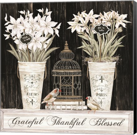 Framed Grateful Thankful Blessed Still Life Print