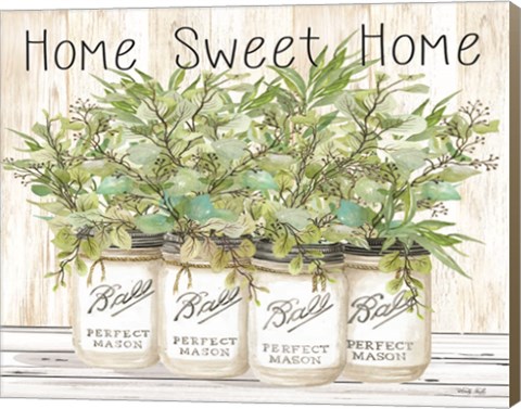 Framed Home Sweet Home Ball Jars Print