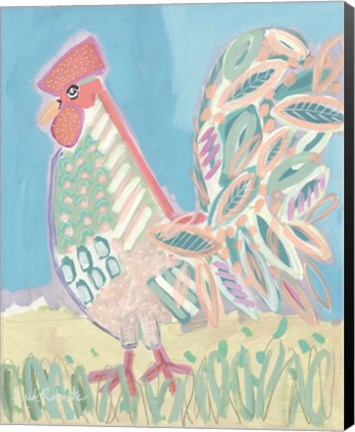 Framed Pastel Rooster Print