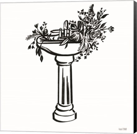 Framed Vintage Floral Sink Print