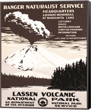 Framed Lessen Volcanic Park Print