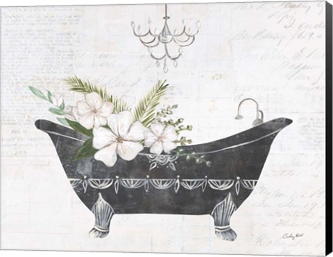 Framed Floral Bath I Print