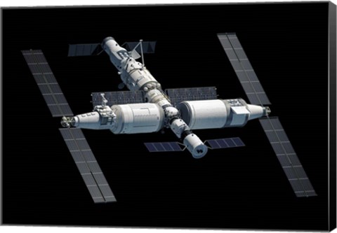 Framed Chinese Space Station Tiangong 2022, Complete View Print