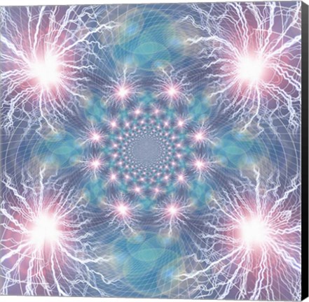 Framed Abstract Fractal Composition Print