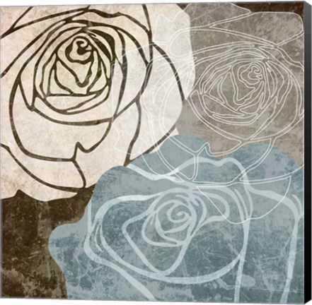 Framed Beige Rose Print