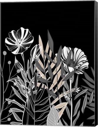 Framed Floral Leaves 2 Print
