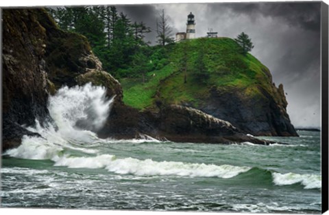 Framed Spring Storm at Cape Disappointment Print
