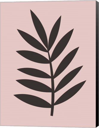 Framed Blush Pink Leaf I Print