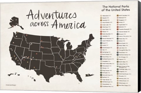 Framed Adventures Across America Print
