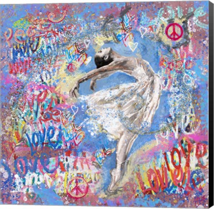 Framed Graffiti Ballerina 1 Print