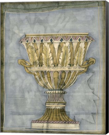 Framed Small Urn And Damask IV Print