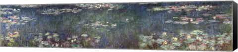 Framed Waterlilies: Green Reflections, 1914-18 (Pano) Print