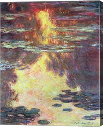 Framed Waterlilies, 1907 Print