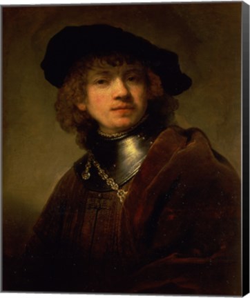 Framed 'Tronie' of a Young Man with Gorget and Beret, c.1639 Print