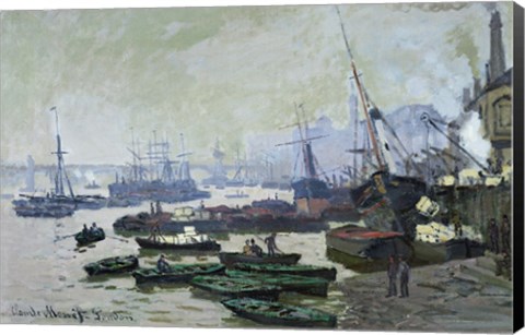 Framed Boats in the Pool of London, 1871 Print