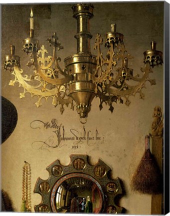 Framed Arnolfini Marriage (chandelier detail) Print