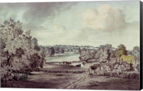 Framed Valley of the Stour, with Langham church in the distance Print