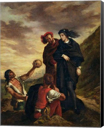 Framed Hamlet and Horatio in the Cemetery, from Scene 1, Act V of 'Hamlet' Print