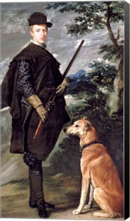 Framed Portrait of Cardinal Infante Ferdinand of Austria with Gun and Dog, 1632 Print
