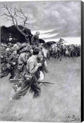 Framed 'His army broke up and followed him, weeping and sobbing' Print