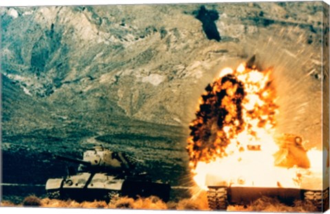 Framed Missile hitting an M47 Tank Print