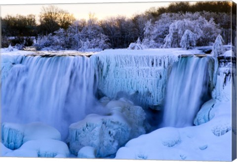 Framed Waterfall frozen in winter, American Falls, Niagara Falls, New York, USA Print