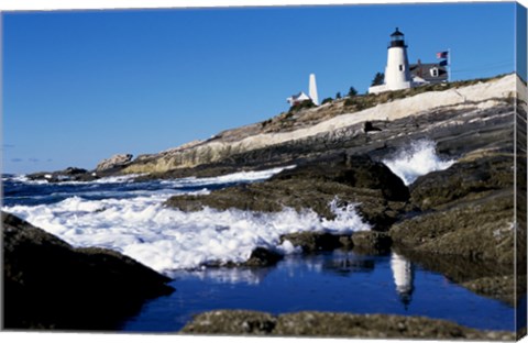 Framed Pemaquid Point Lighthouse Pemaquid Point Maine USA Print