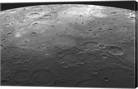 Framed MESSENGER fly by view of mercury Print