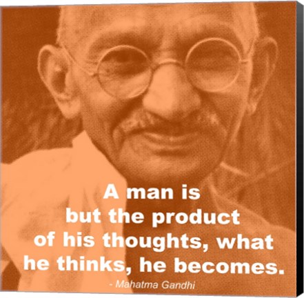 Framed Gandhi - Thoughts Quote Print