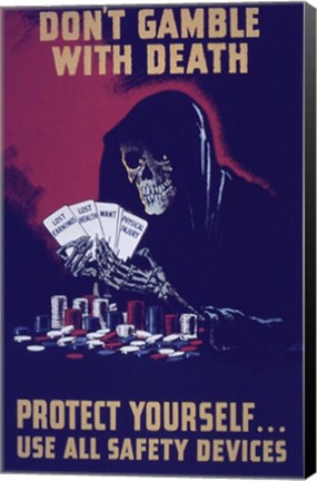 Framed Don't Gamble With Death Print