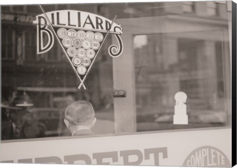 Framed Billiards Hall, Greensboro, North Carolina Print