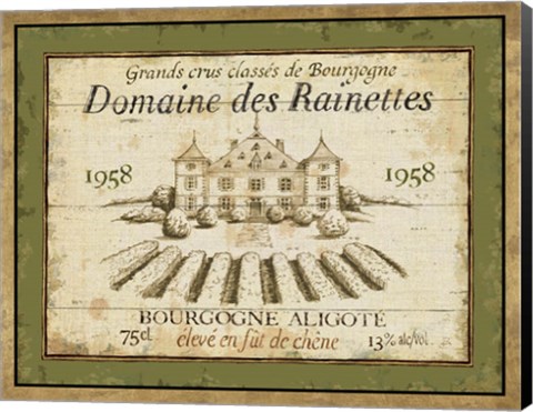 Framed French Wine Label III Print