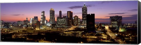 Framed Skyline At Dusk, Cityscape, Skyline, City, Atlanta, Georgia, USA Print
