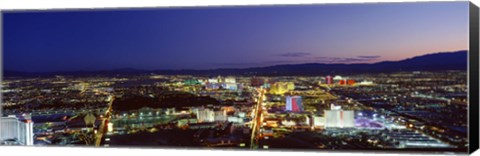 Framed Cityscape at night, The Strip, Las Vegas, Nevada, USA Print