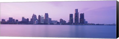 Framed Detroit skyline, Michigan Print