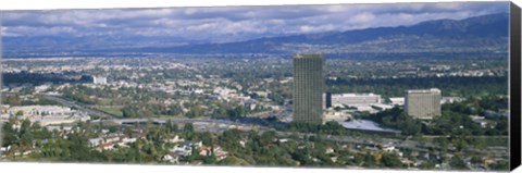 Framed High angle view of a city, Studio City, Los Angeles, California Print