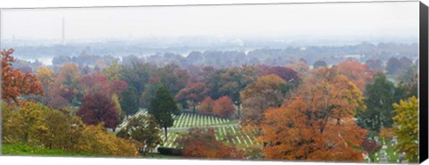 Framed High angle view of a cemetery, Arlington National Cemetery, Washington DC, USA Print